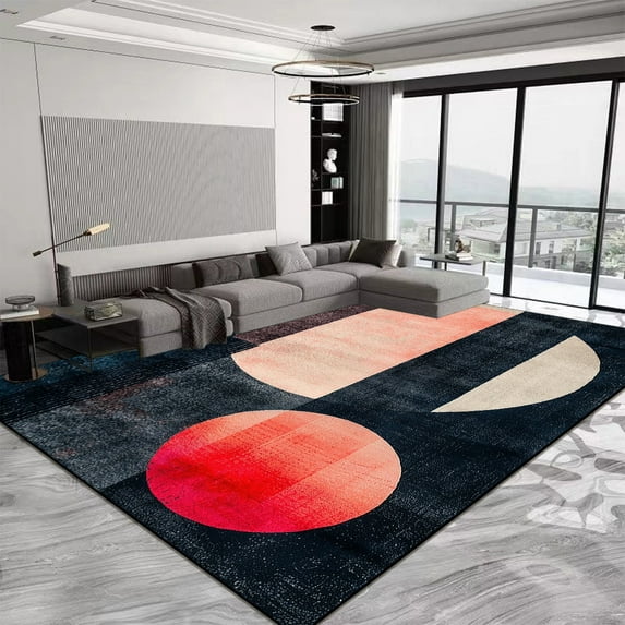 Nordic Luxury Geometric Carpets Fashion Red Large Living Room Carpet Anti Slip and Water Absorption Rugs for Bedroom r Mat