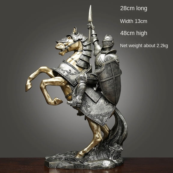 Nordic Luxury Knight Statue | Victory & Success Ornament | Home Office Decor Gift
