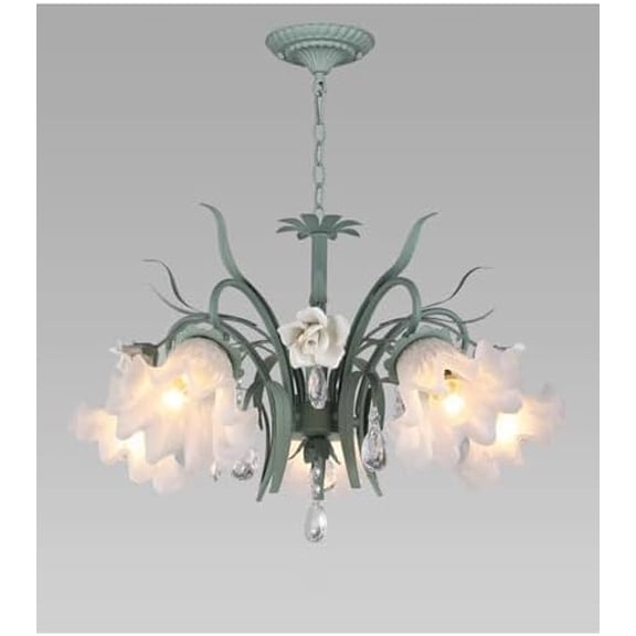 Nordic Luxury Luxury Sputnik Chandelier Unique Green Flower Shape Pendant Light Adjustable Height Hanging Light for Kitchen Island Dining Room Table, 5 heads$$Tools & Hardware Other