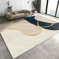 thumbnail image 1 of Nordic Luxury Minimalist Art Area Rug For Living Room, Navy Blue Cream Gold Geometric Indoor Rugs, Anti-Slip Rubber Backed Foldable Washable Mat For Bedroom Entryway Hallway 5 x 8ft, 1 of 6