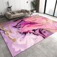 thumbnail image 1 of Nordic Luxury Rugs For Living Room And Bedroom, Black Pink Purple Gold Irregular Marble Texture Area Rug, Non-Slip Soft Easy Clean Foldable Non-Shedding Mat For Entryway Hallway 4x6ft, 1 of 6