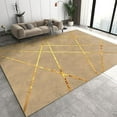 thumbnail image 1 of Nordic Luxury Washable Area Rug, Abstract Golden Geometric Lines Yellow Home Decor Rugs, Anti-Skid Soft Durable Carpet For Bedroom Kids Bedroom Bedside Living Room Indoor Entry 4 x 5ft, 1 of 6