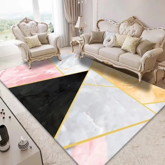Nordic Marble Style Living Room Rugs Geometric Soft Large Carpet Bedroom Decor Sofa Coffee Table Carpet Washable Floor Mats