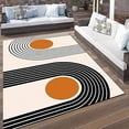 thumbnail image 1 of Nordic Mid-Century Boho Sun Kids Rugs, Modern Black Arched Cream Bedroom Area Rug, Non-slip Washable Durable Foldable Mat For Living Room Entryway Hallway Nursery 4 x 5ft, 1 of 6