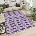 thumbnail image 1 of Nordic Mid-Century Room Decor Kids Area Rugs, Abstract Purple Gradient Wavy Stripes Large Carpet, Non-Shedding Pet Friendly Floor Cover Mat For Bedroom Kitchen Nursery Porch 5x7ft, 1 of 6