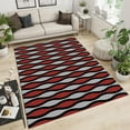thumbnail image 1 of Nordic Mid-Century Room Decor Kids Area Rugs, Abstract Red Black Grey Wavy Stripes Large Carpet, Non-Slip Non-Shedding Floor Cover Mat For Bedroom Kitchen Nursery Porch 4x6ft, 1 of 6