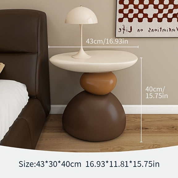 Nordic Mid-Century Stone Shaped Side Tea Table, Creative Decor Accent Furniture for Living Room Sofa, Bedroom & Small Apartment Display