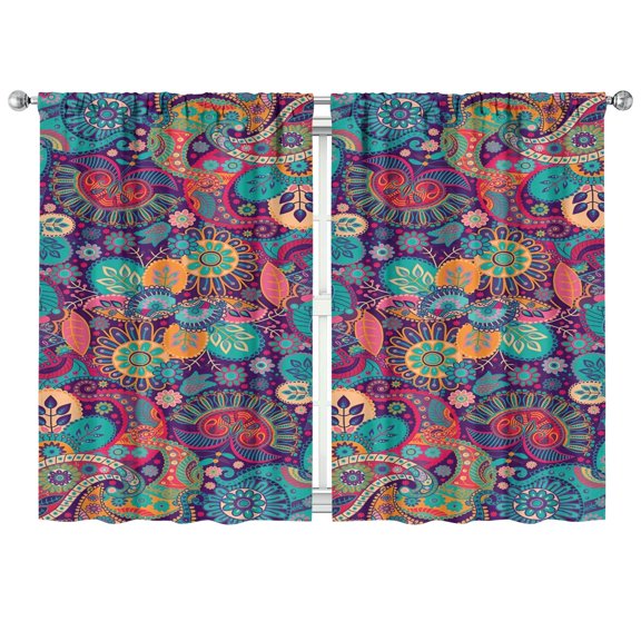 Nordic Minimalist 2-Piece Tier Curtains - Symmetrical Stripes Design 42x63 Inch Semi-Sheer Curtains for Small Windows