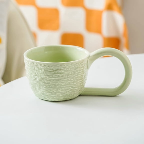 Nordic Minimalist Ceramic Mugs Set of 3 - 400ml Coffee Tea Water Cups for Home Kitchen Dining Decor
