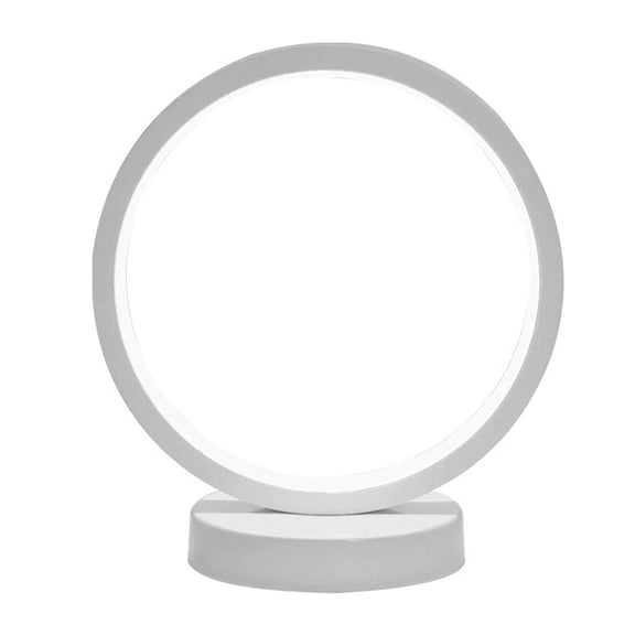 Nordic Minimalist Circle Table Lamp with Thickened Iron Base and Soft LED Night Light for Bedroom Decor