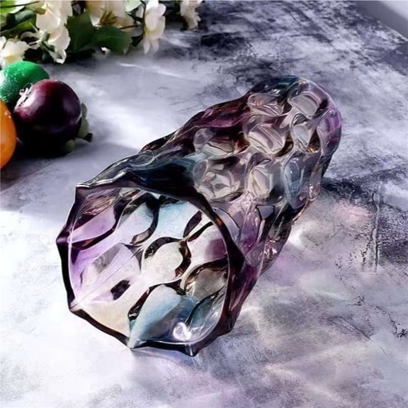 Nordic Modern Flower Arrangement Vase Lily Flower Dried Flower Hydroponic Large Mouth Household Glass Ornament Living Room Rich