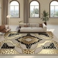 thumbnail image 1 of Nordic Modern Geometric carpets for living room High Quality Light Luxury Rugs Black Gold Frame Rug Bedroom Decor Washable Mat, 1 of 5