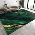 thumbnail image 1 of Nordic Modern Jade Green Marble Area Rug Luxury Green Wave Gold Texture Outdoor Indoor Washable Rug For Floor Mat Indoor Throw Rugs Soft Mats For Bedroom Living Room Kids Room, 1 of 7