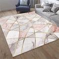 thumbnail image 1 of Nordic Modern Marble Area Rug Boho Creative Rose Gold Geometric Rugs Washable Carpet Bedroom Living Room Office Interior Decoration 5x8 Non-slip Soft Home Decor Durable Indoor, 1 of 5