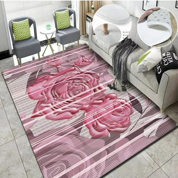 Nordic Modern Style Carpet for Living Room Pink Room Decor Large Bedside Rug for Bedroom Soft Fluffy Lounge Mats Washable