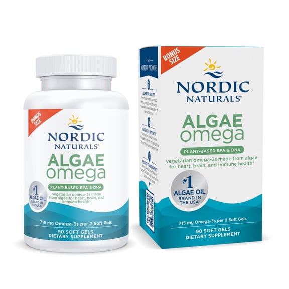 Nordic Naturals Algae Omega Softgels, 715 Mg,Plant-Based EPA & DHA,  90 Ct