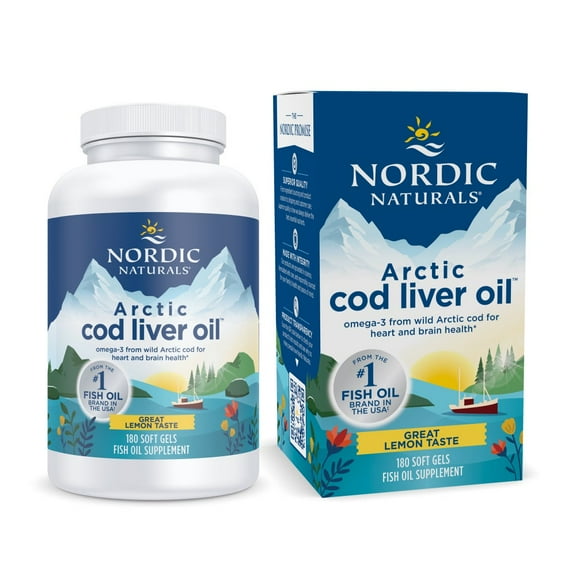 Nordic Naturals Arctic Cod Liver Oil Softgels, 750 Mg, Fish Oil, 180 Ct