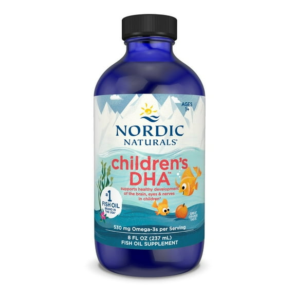 Nordic Naturals Children's DHA Liquid, 530 Mg, Orange, Fish Oil, 8 Oz