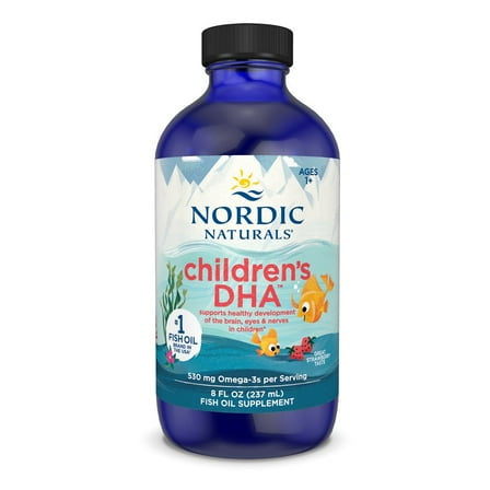 Nordic Naturals Children's DHA Liquid, 530 Mg, Strawberry, Fish Oil,  8 Oz