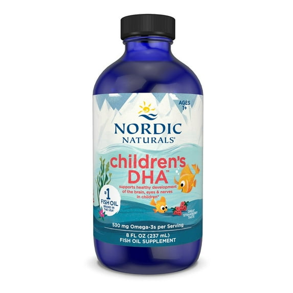 Nordic Naturals Children's DHA Liquid, 530 Mg, Strawberry, Fish Oil, 8 Oz