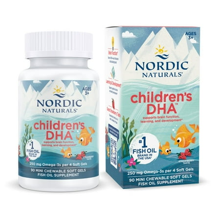 Nordic Naturals Children's DHA Mini Softgels, 250 Mg, Fish Oil, 90 Ct