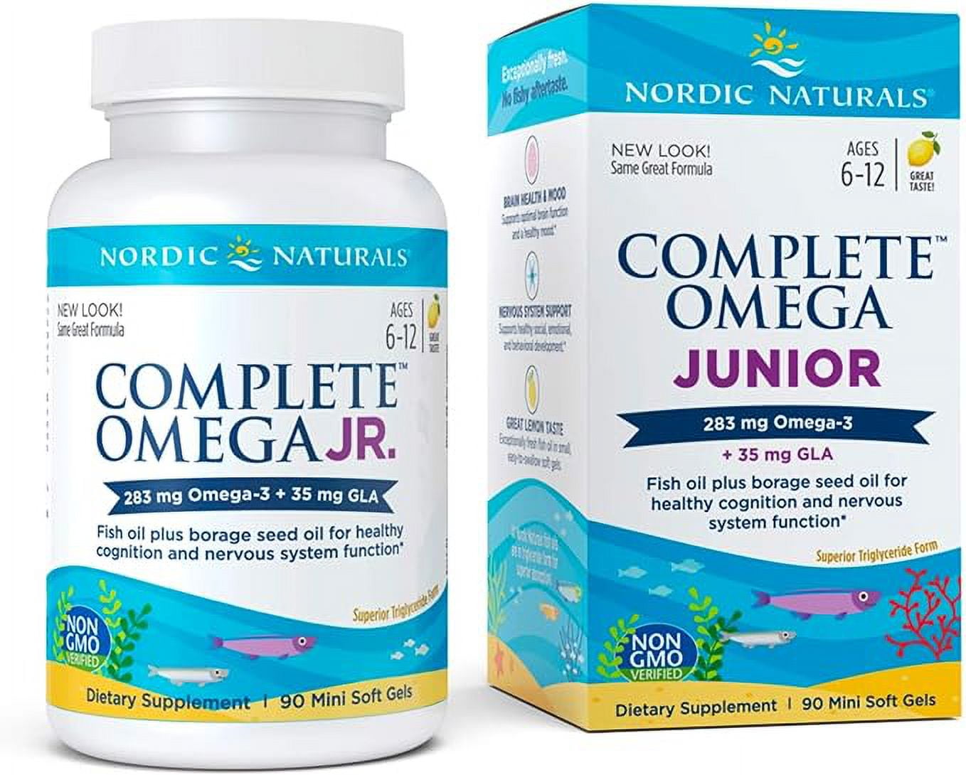 Nordic Naturals Complete Omega Jr., Lemon 90 Mini Soft Gels 283 mg
