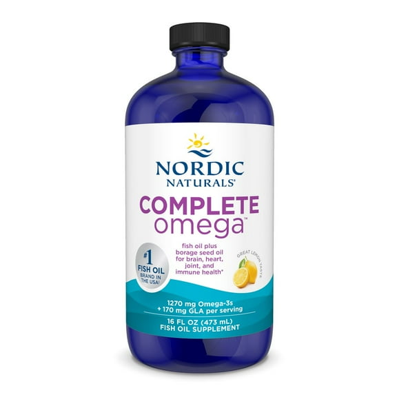 Nordic Naturals Complete Omega Liquid, Lemon, Fish Oil with Added GLA 16 Oz