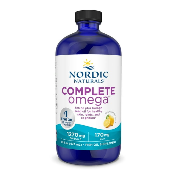 Nordic Naturals Complete Omega Liquid, Lemon, Fish Oil with Added GLA 16 Oz