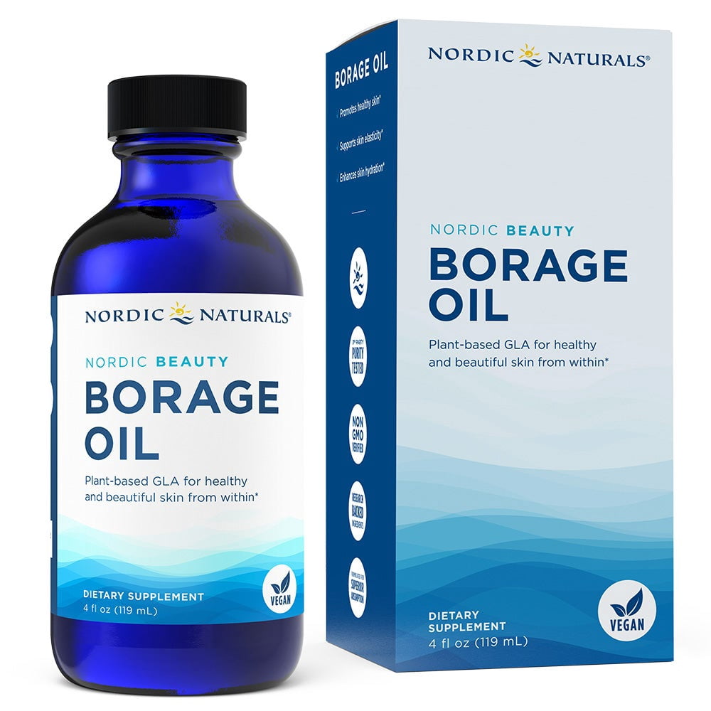 Nordic Naturals Nordic Beauty Borage Oil Liquid, 480 Mg GLA, Vegan, 4 Fl Oz