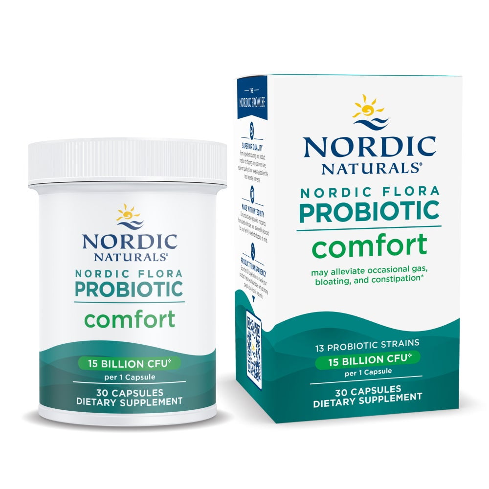 Nordic Naturals Nordic Flora Probiotic Comfort, Capsules, Non-GMO, 30 Ct