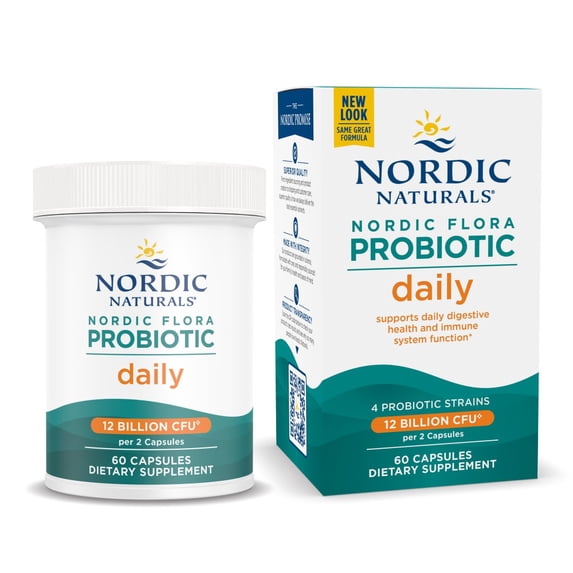 Nordic Naturals Nordic Flora Probiotic Daily, Capsules, Vegan Non-GMO 60 Ct