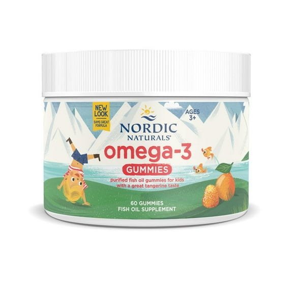 Nordic Naturals Nordic Omega-3 Gummies for Kids, Tangerine, 82 Mg, 60 Ct