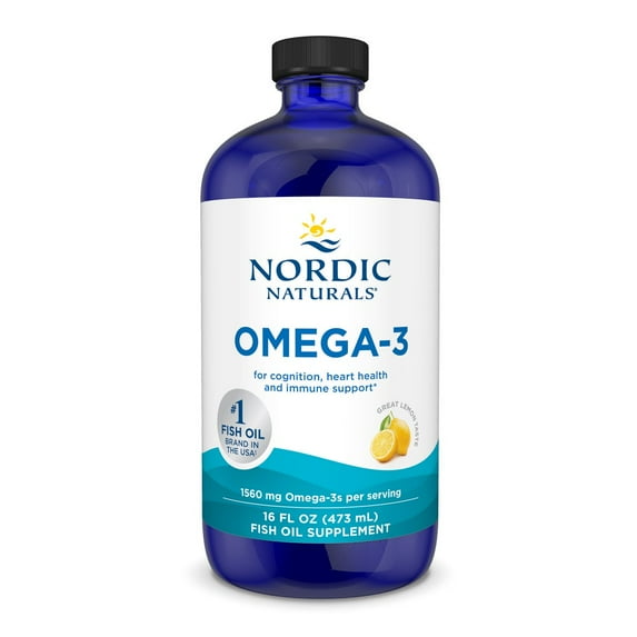 Nordic Naturals Omega-3 Liquid, Lemon, 1560 Mg, EPA & DHA, Non-GMO 16 Oz