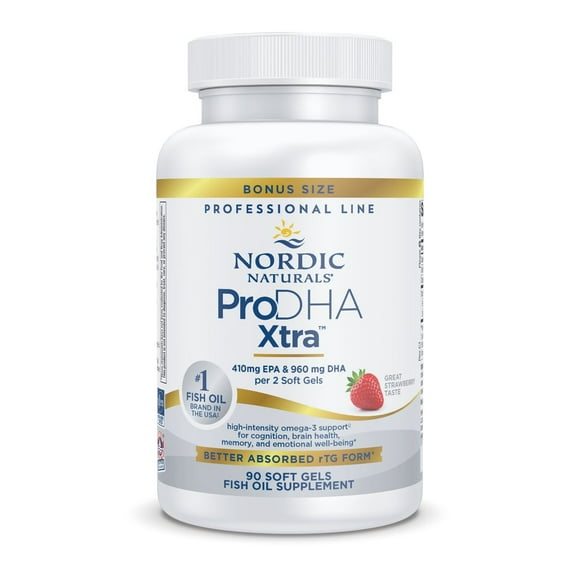 Nordic Naturals ProDHA 1000 Omega-3 Softgels, Strawberry, 1660 Mg, 90 Ct