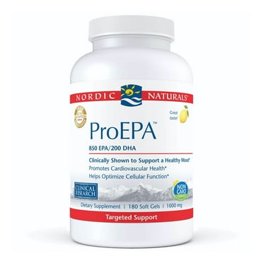 Nordic Naturals ProEPA Omega-3 Softgels, Lemon, 1210 Mg, Fish Oil, 180 Ct