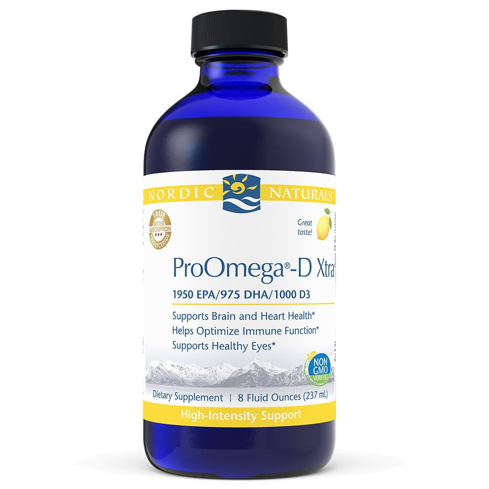 Nordic Naturals ProOmega-D Xtra Liquid, Lemon, 3400 Mg, Fish Oil, 8 Fl Oz