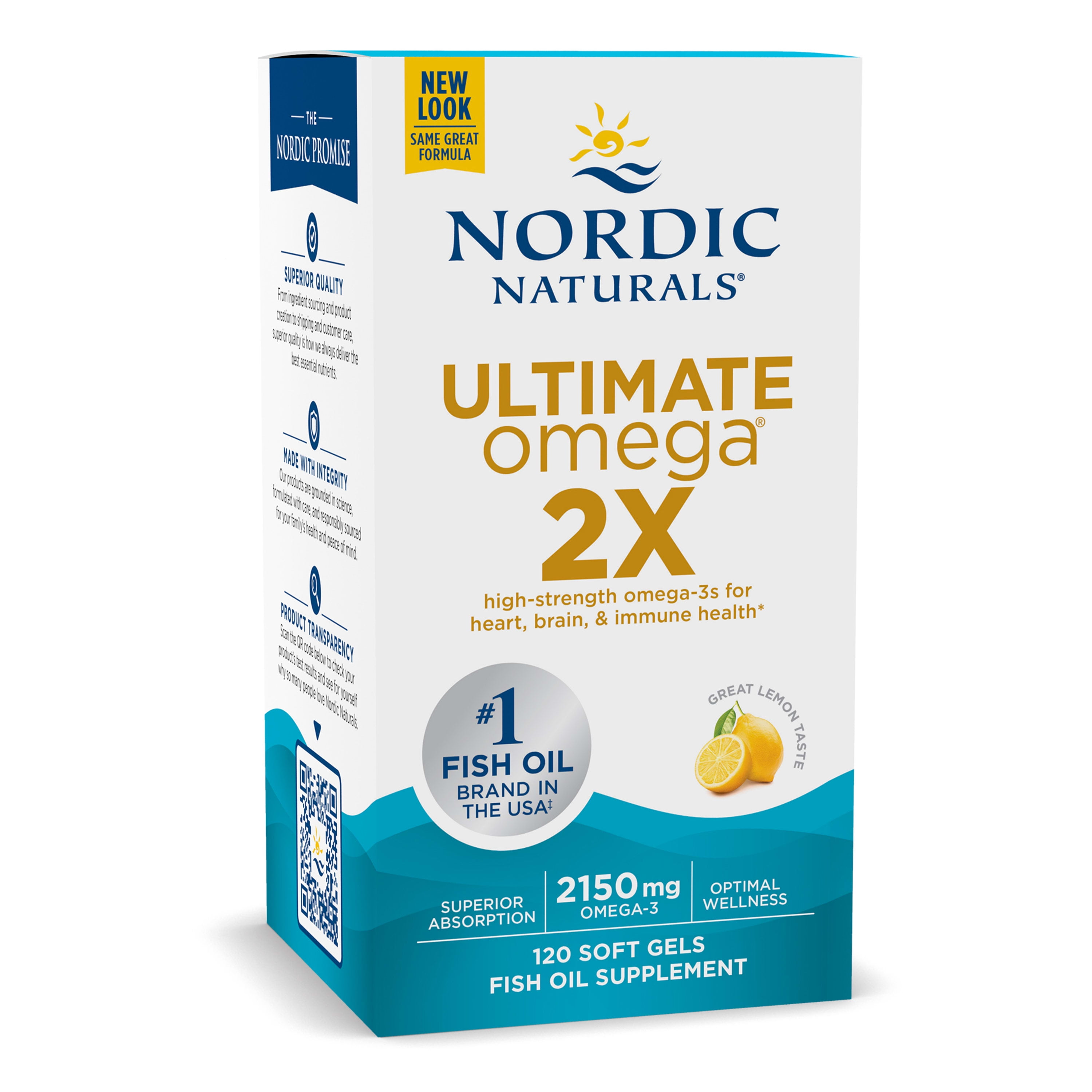 Nordic Naturals Ultimate Omega 2X Softgels, 2150 Mg, Lemon, Fish Oil