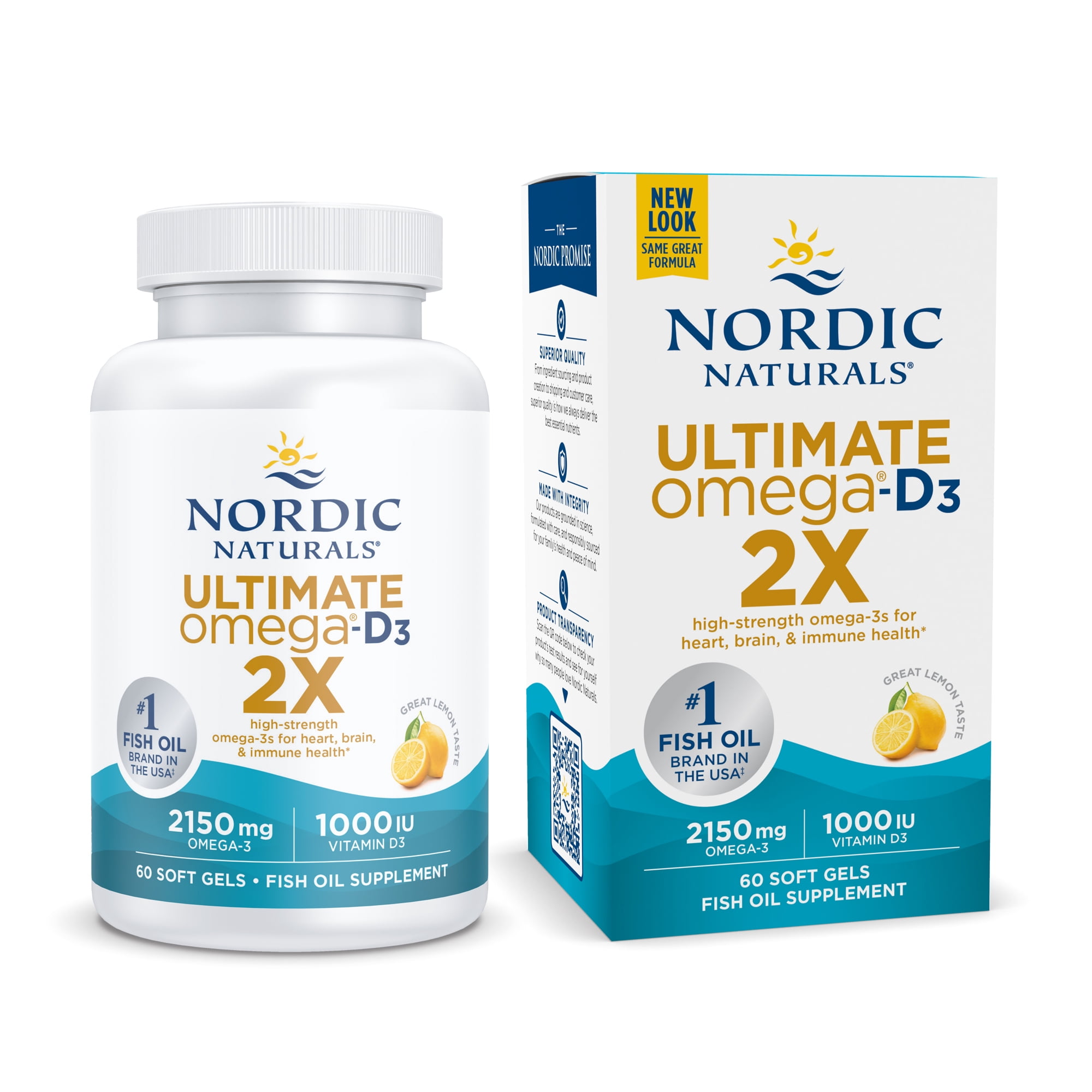 Nordic Naturals Ultimate Omega 2X with Vitamin D3, Softgels, 2150 Mg, 60 Ct
