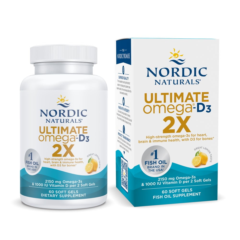 Nordic Naturals Ultimate Omega 2X with Vitamin D3, Softgels, 2150 Mg, 60 Ct