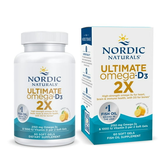 Nordic Naturals Ultimate Omega 2X with Vitamin D3, Softgels, 2150 Mg, 60 Ct