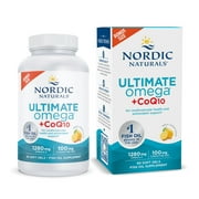 Nordic Naturals Ultimate Omega +CoQ10 Softgels, 1280 Mg, Non-GMO, 90 Ct.
