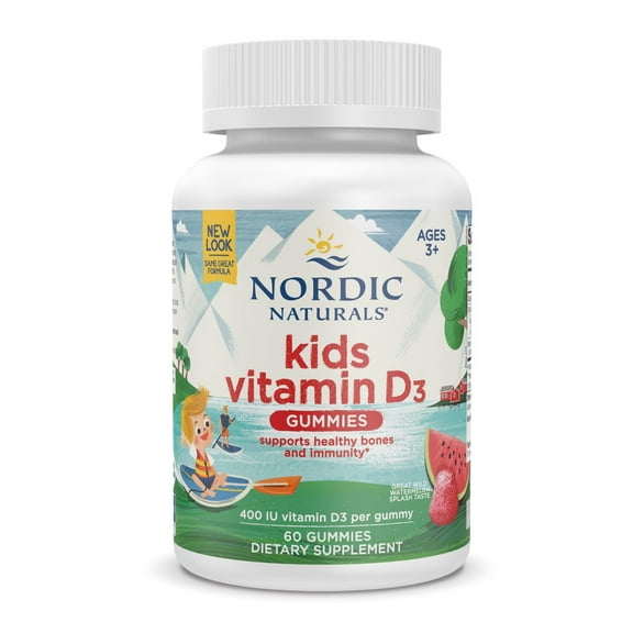 Nordic Naturals Vitamin D3 Gummies Kids, 400 IU, Healthy Immunity, 60 Ct