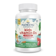 Nordic Naturals Vitamin D3 Gummies Kids, 400 IU, Vegetarian, Non-GMO 120 Ct