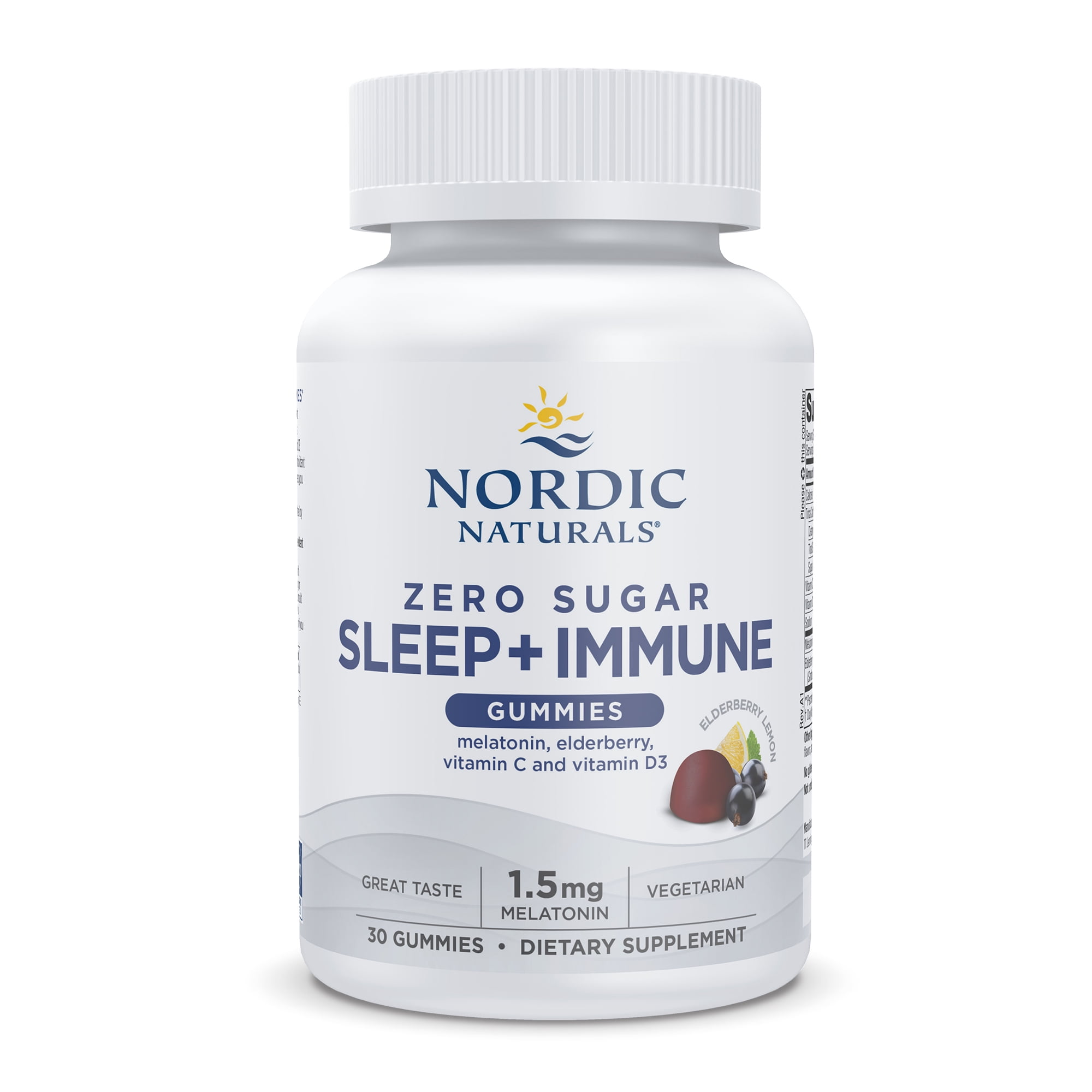 Raw Sugar Sleep Well And Restore Nordic Naturals Zero Sugar Sleep Immune Gummies - 1.5 Mg Melatonin