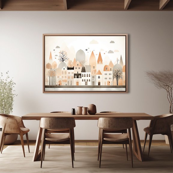 Nordic Nursery Poster: Abstract Cityscape, Soft Color Village, Size 8x12 UNFFRAMED F03.1.7l2065