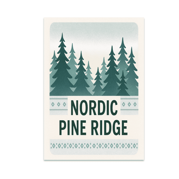 Nordic Pine Ridge Minimalist Art - Nature Lover - 13x19 Poster Print