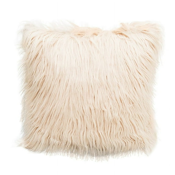 Nordic Posh Style Pillow Cover,Deluxe Home Decorative Super Soft Plush Mongolian Faux Fur Throw Pillow Cover Cushion Case 18 x 18",Beige