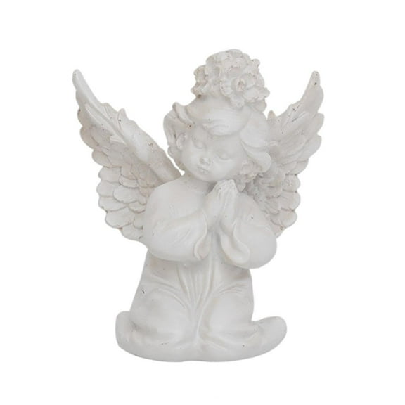 Nordic Praying Statue Cherub Angel Wing Figurine Gift Memorial Ornament Sculpture for Indoor Decor Table Decoration Home - Pray left