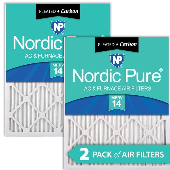 Nordic Pure 10x10x1 Pleated Air Filters MERV 14 Plus Carbon 2 Pack