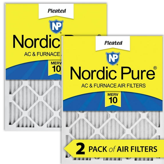 Nordic Pure 10x10x1 Pleated MERV 10 Air Filters 2 Pack